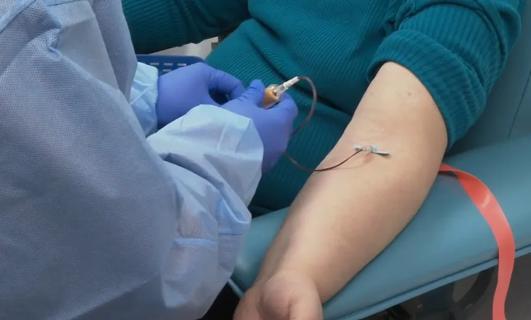 Person getting blood drawn