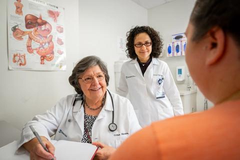 Bariatric nurse with patient