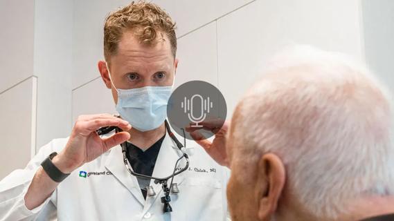 Dr. Ciolek speaking with patient