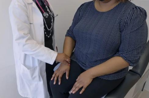 Unidentified patient with doctor