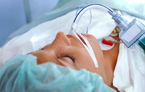 Patient with tracheal tube