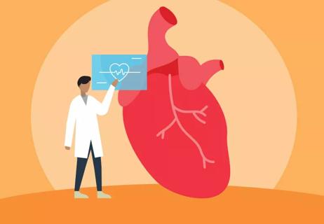 illustration of doctor explaining diastolic dysfunction