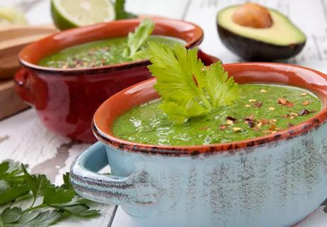 Avocado asparagus spinach soup