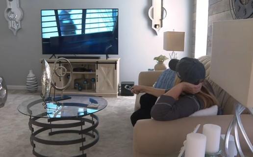 Woman watching TV