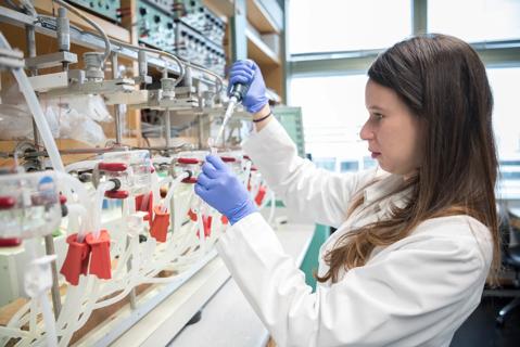 Researcher in lab