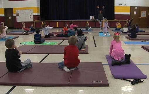 Children doing yoga