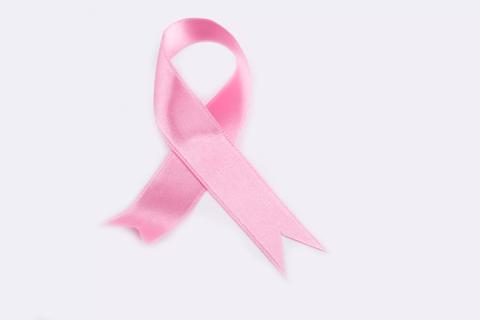breast cancer white background