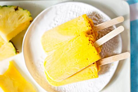 Homemade mango pineapple popsickles