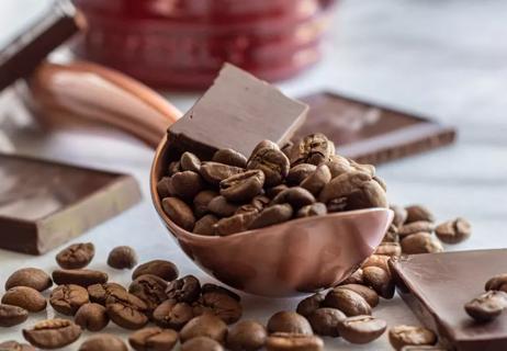 Coffee beans and chocolate