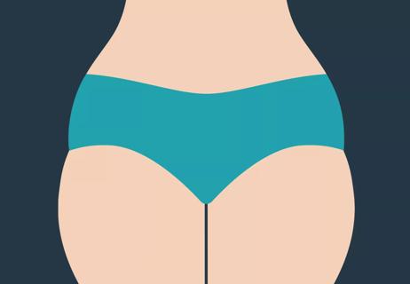 An illustration of the midsection and upper legs of a person wearing underwear