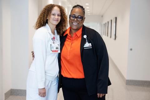 Nurses Pam Combs and Leonari Espinal