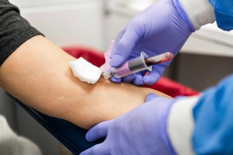Blood being drawn