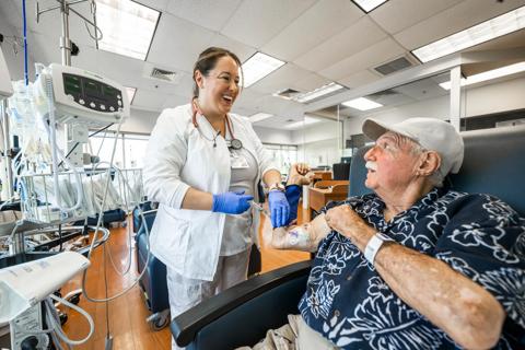 Nurses with contrast dye
