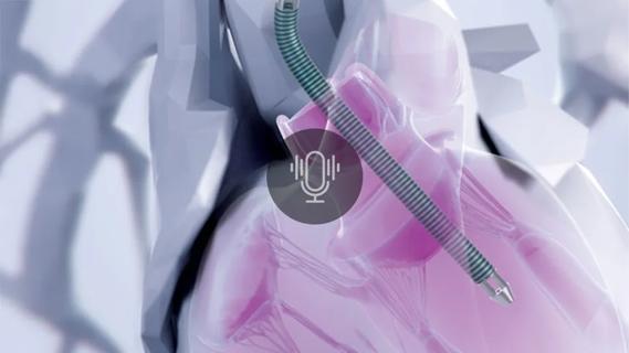 pronglike medical device entering upper chambers of the heart