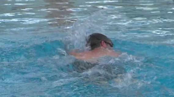 Person swimming laps