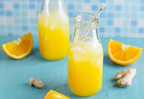 jars of orange and ginger juice
