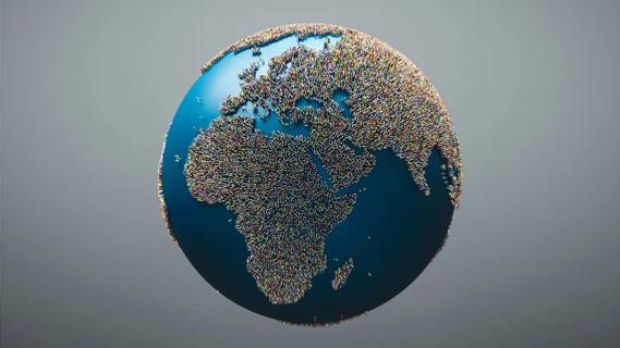 Globe illustrating population health