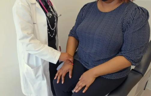 Doctor examining patient