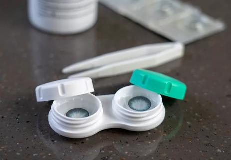 contact case with contacts inside