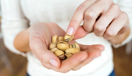 Snacking on pistachio nuts