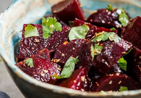 Roasted Beets with Balsamic Vinegar and Herbs