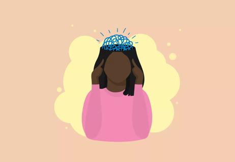An illustration of a person overthinking