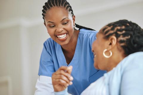 Bariatric nurse with patient