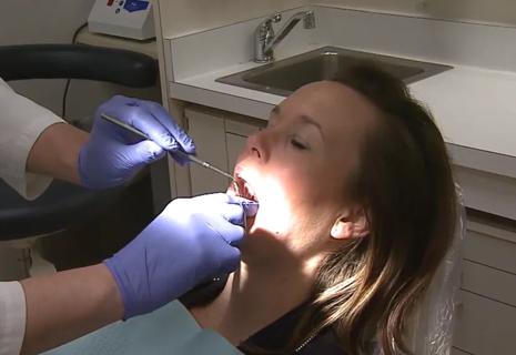 Person at the dentist