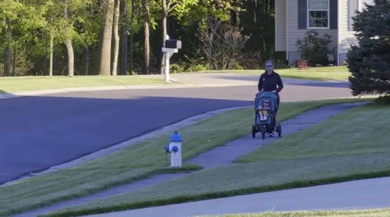 Woman walking outside