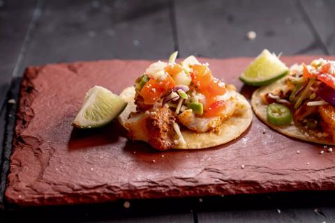 Mexican-style street food fish tacos