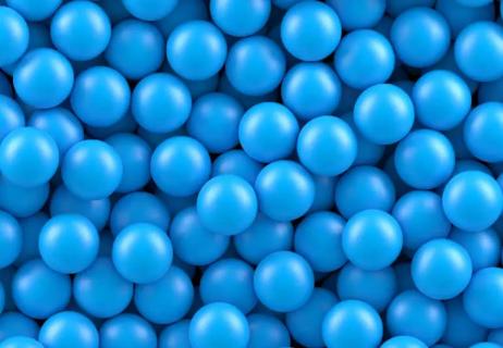 Blue balls in pit.