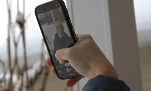 Person taking selfie