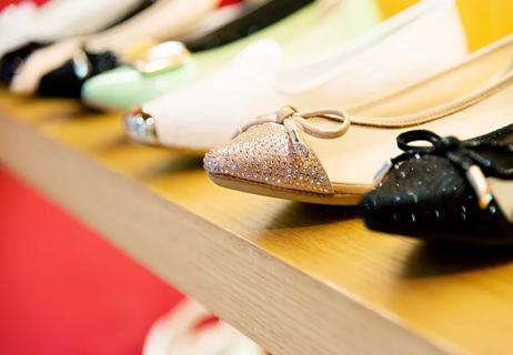 Women's shoes displayed in a store