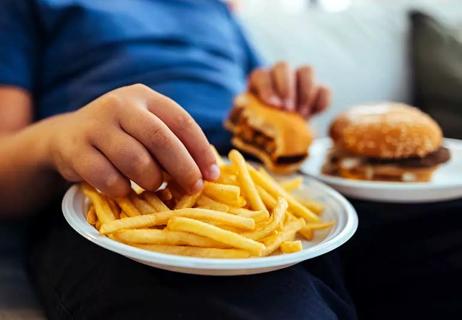 person with burgers and fries on plates over their lap