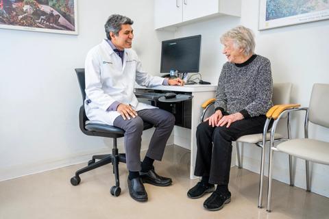 Dr. Pillai with patient