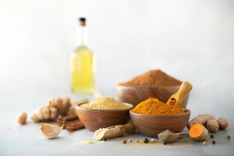 Variety and versions of anti-inflammatory foods such as ginger, garlic, turmeric and apple cider vinegar