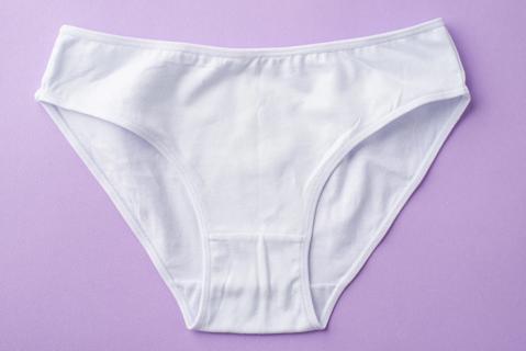 A pair of women's white cotton underwear