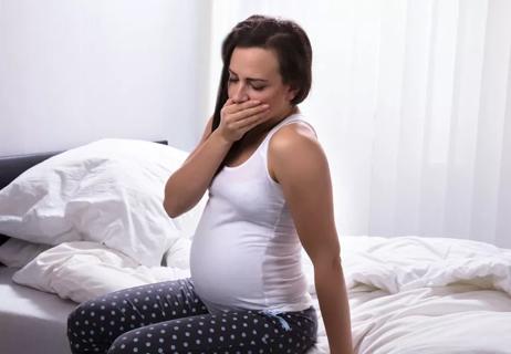 woman suffering from morning sickness
