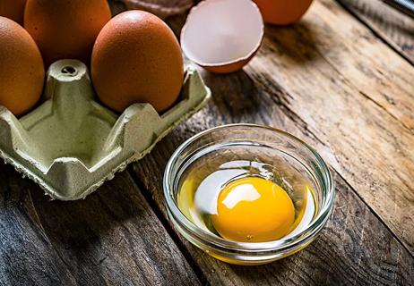 cracked egg in bowl