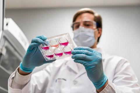 Researcher in lab