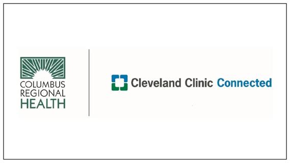 Logos for Cleveland Clinic Connected and Columbus Regional Health