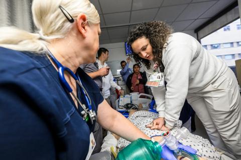 Nurse performing CPR