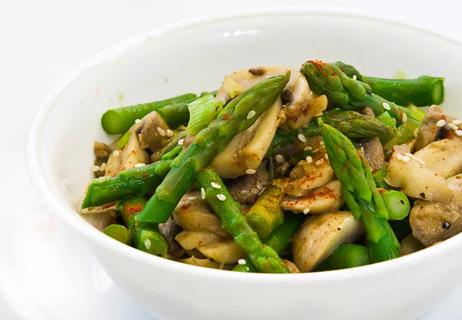 asparagus mushroom sesame stir fry