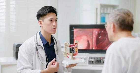 Doctor talking with patient