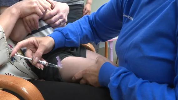 Child getting vaccine