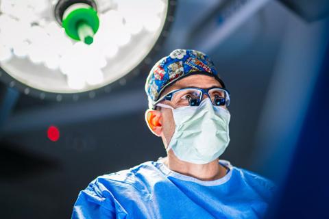 Pediatric surgeon in the operating room