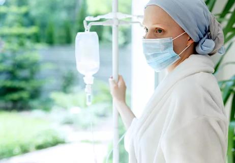 woman undergoing chemo treatment