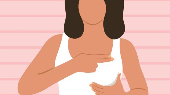Person doing a breast self-exam