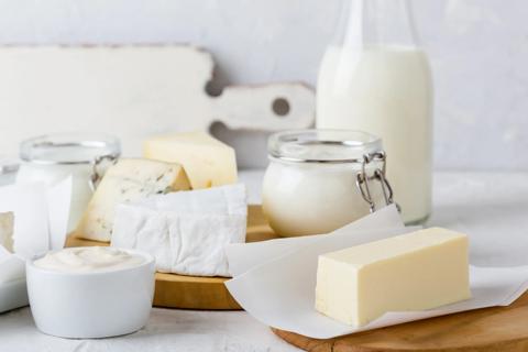 Milk, yogurt and different cheeses