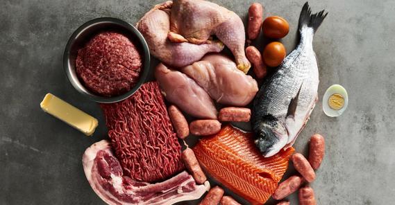 Carnivore foods, including beef, pork, chicken, fish, butter and eggs